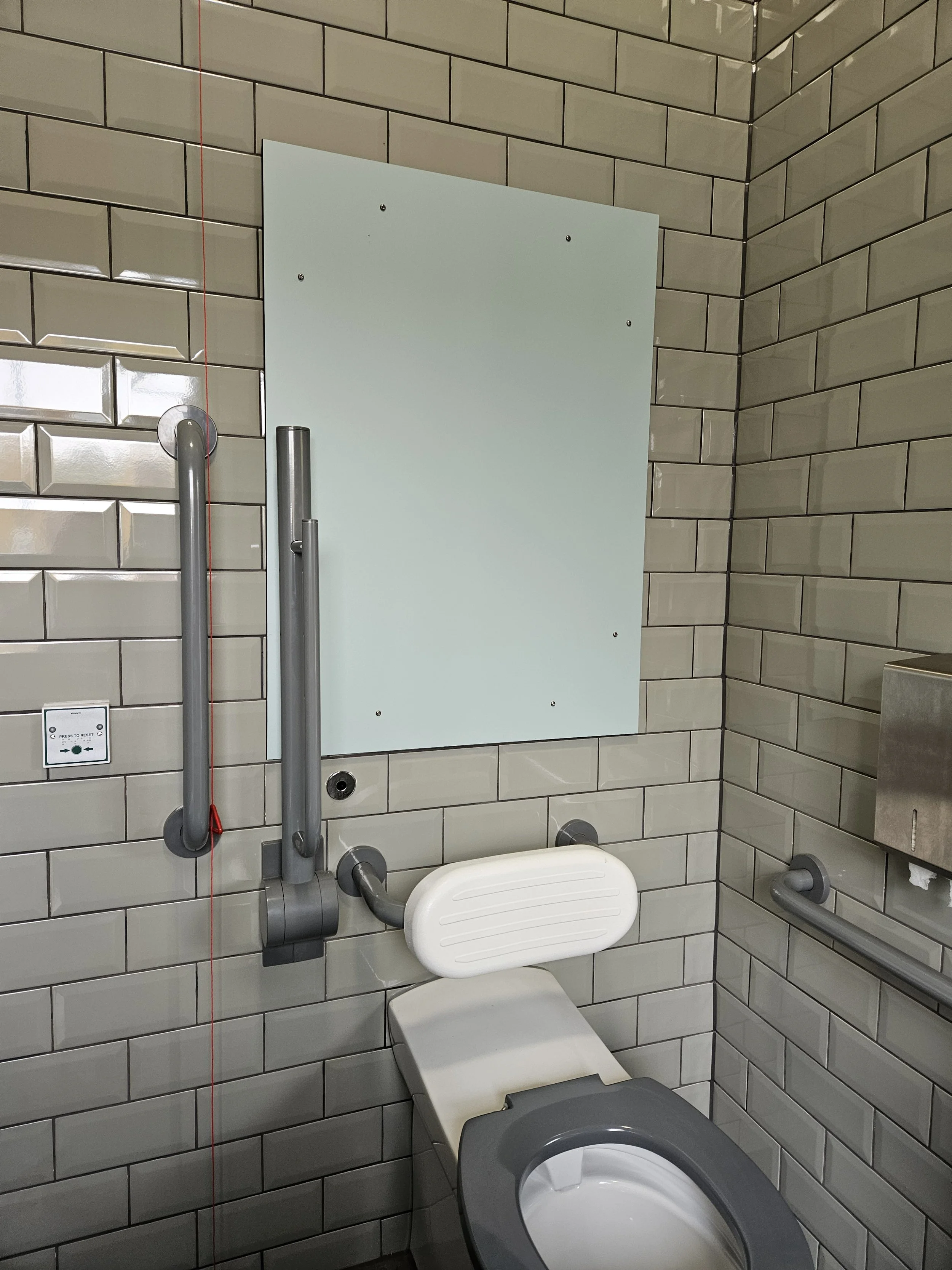 The adjacent disabled toilet next door has been refurbished