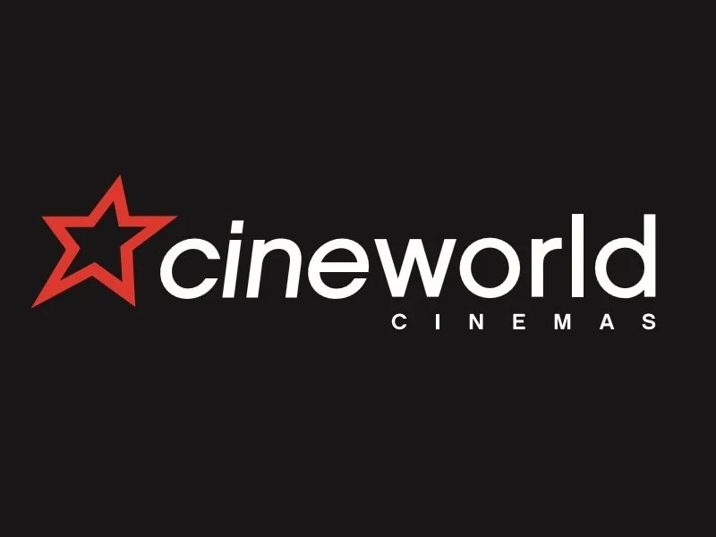 Cineworld Cinemas logo with a red star and white text on a black background.