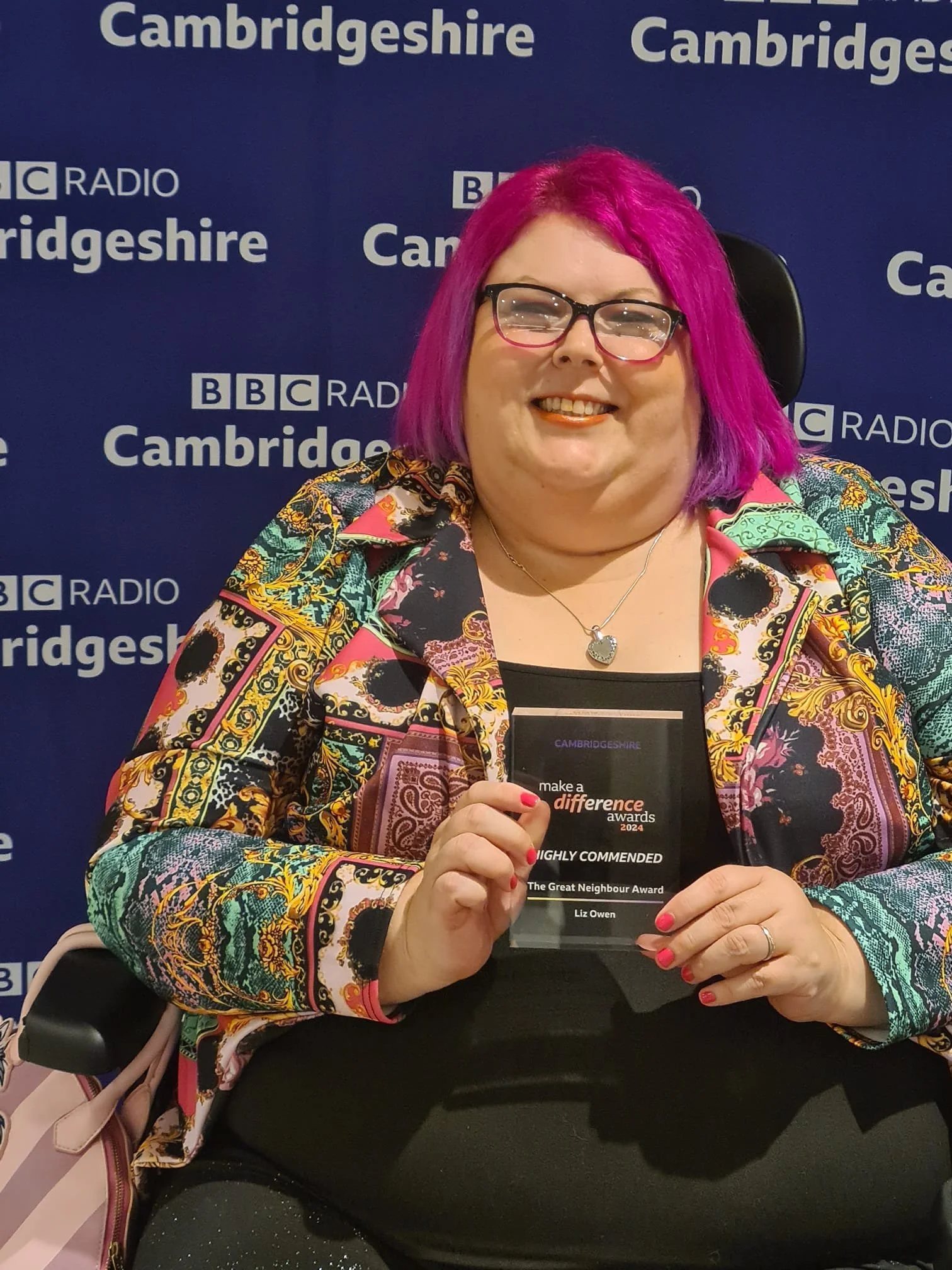 Holding my finalist award