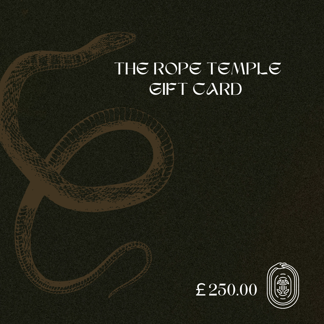 a rope temple gift card, with a snake depicted. value of 250 pounds