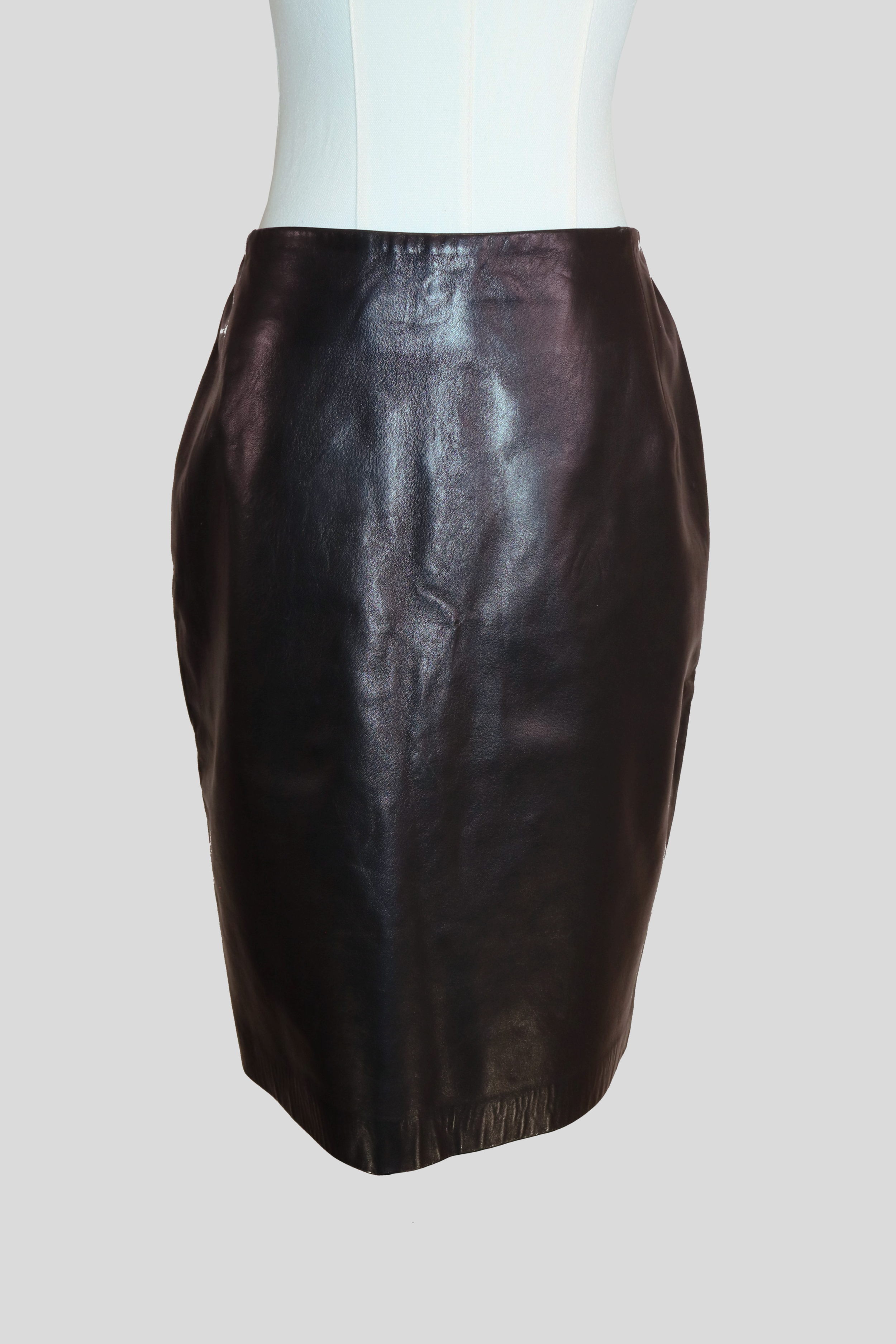 Anne Klein | brown leather skirt