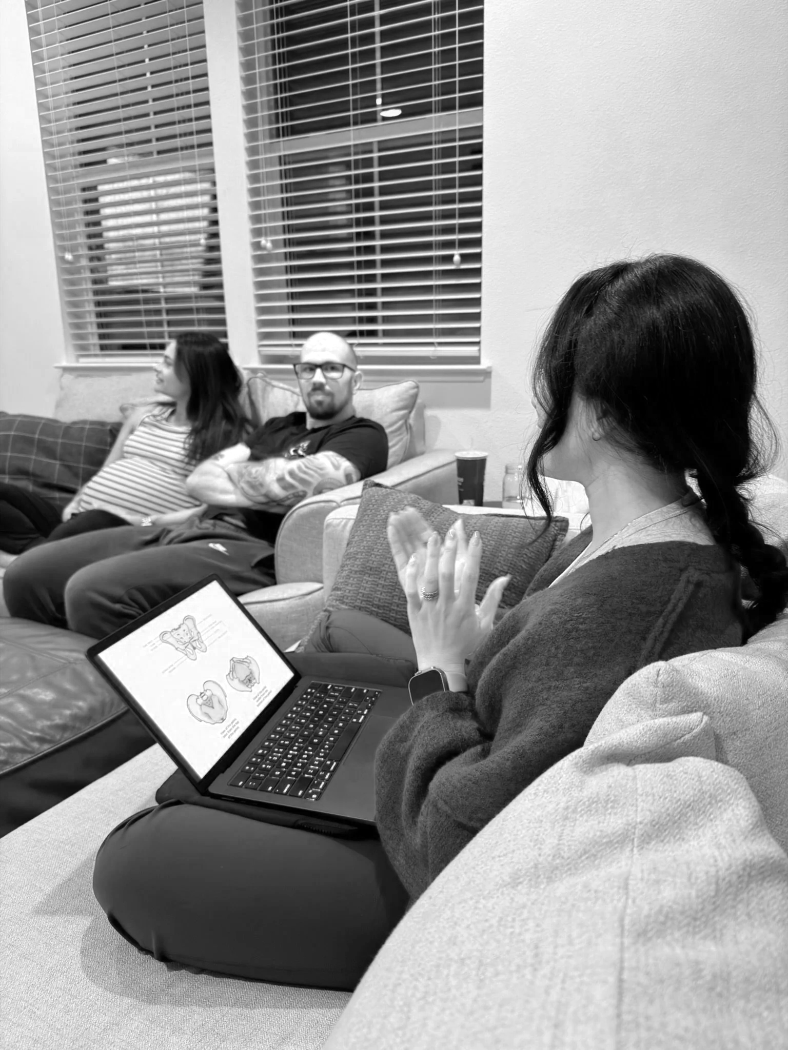 As a birth doula, Jamee Leann Vasquez consults with a family she is serving in Morgan Hill, California.