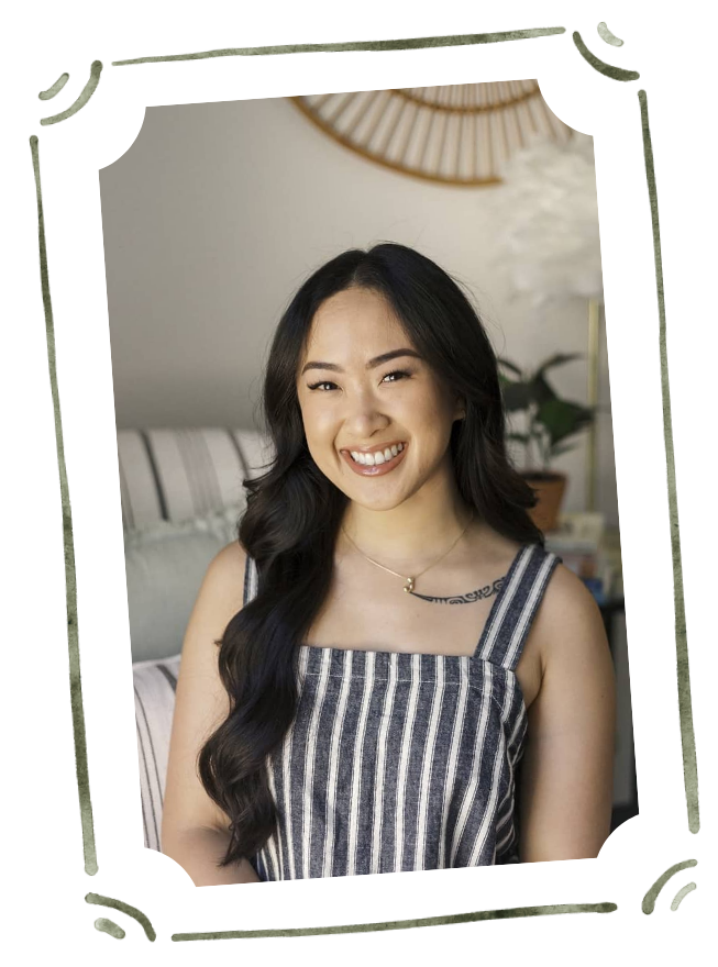 Birth and postpartum doula Jamee Leann Vasquez smiles in a blue and white striped top.