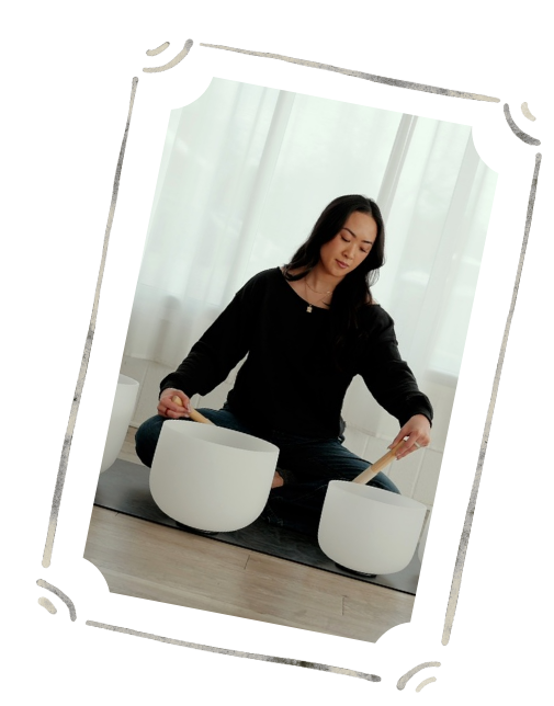 Full spectrum doula Jamee Leann Vasquez hosts a sound bath in Santa Clara, California.