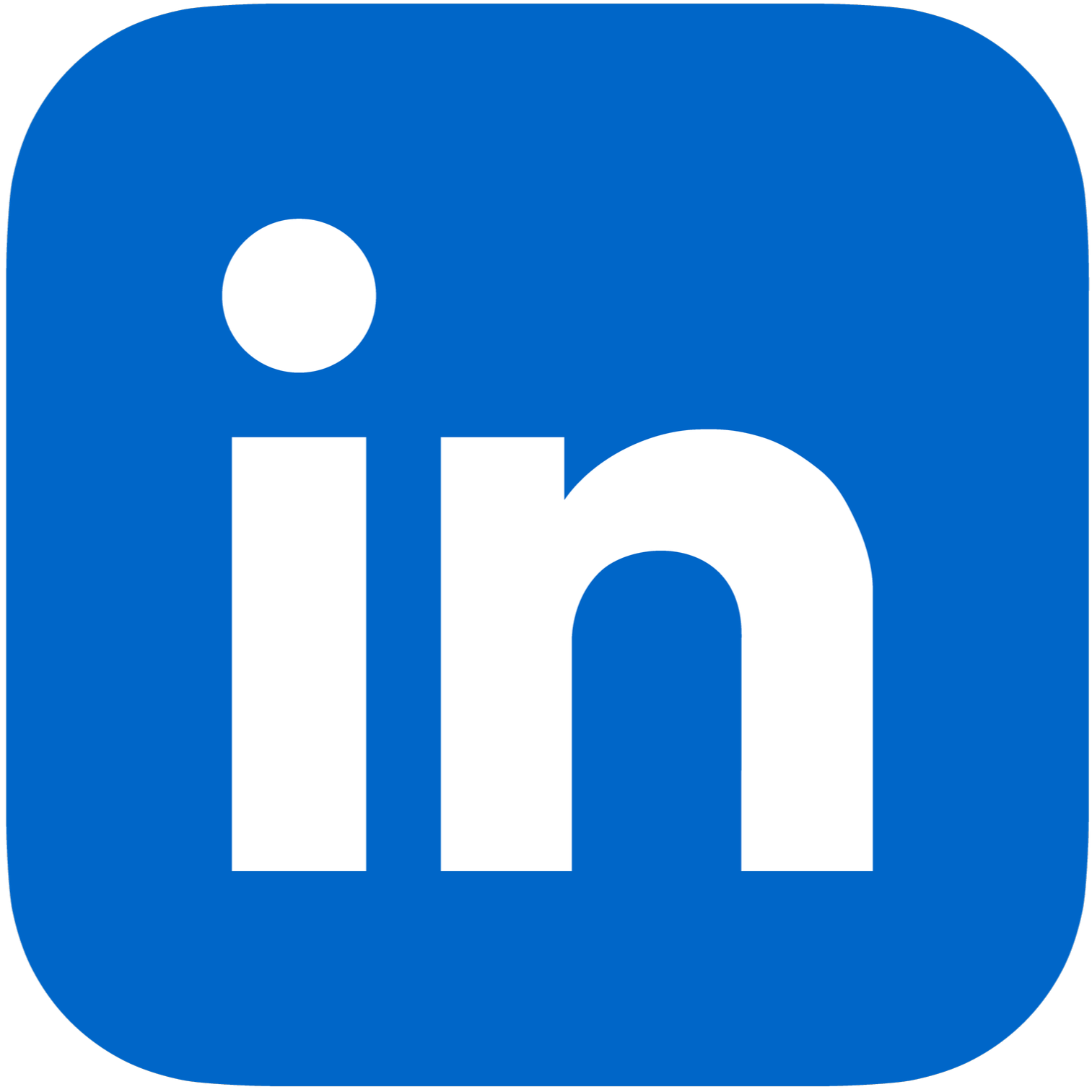 LinkedIn logo with a blue background and white lowercase letters 'in'
