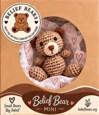 Belief Bear Mini in branded packaging