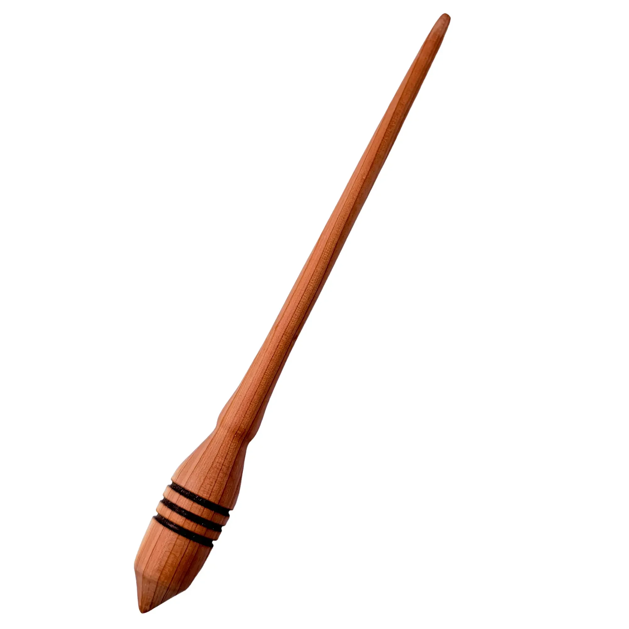 Austrian juniper support spindle 23 g handcrafted in Upper Austria for supported spinning and fine yarn creation.