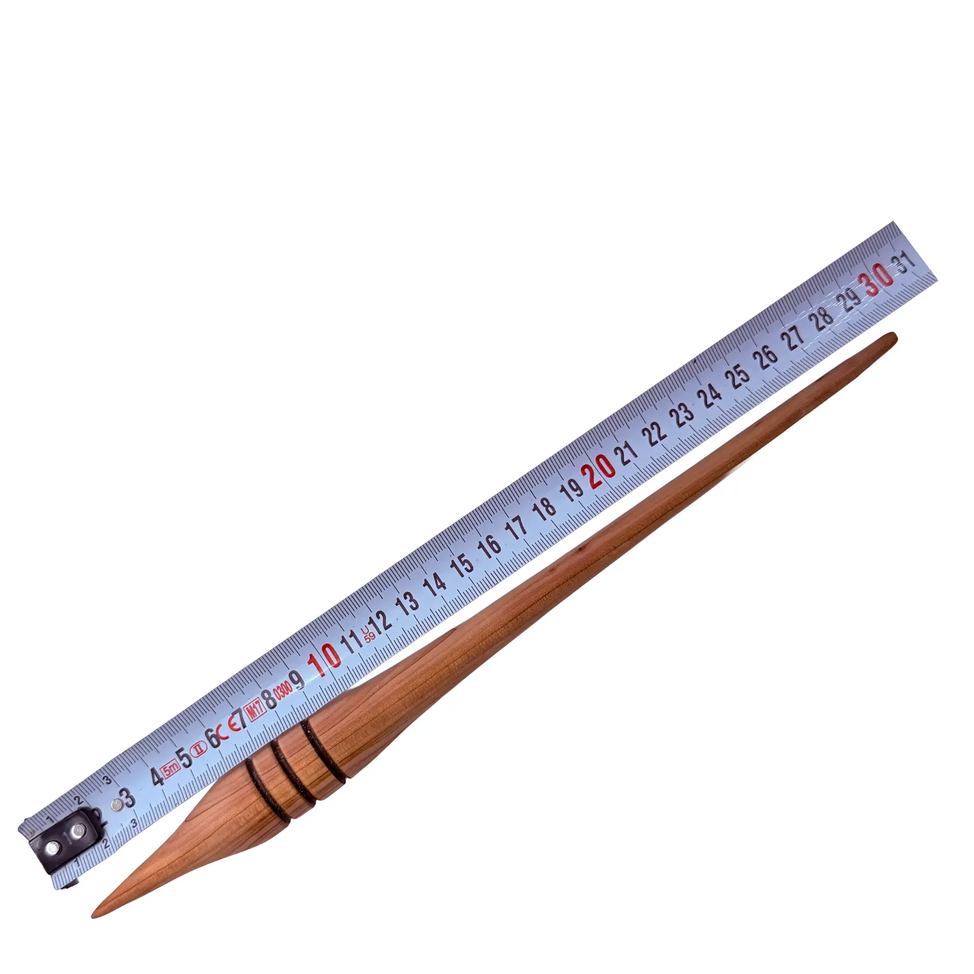 Austrian juniper support spindle measuring approximately 30 cm in length.