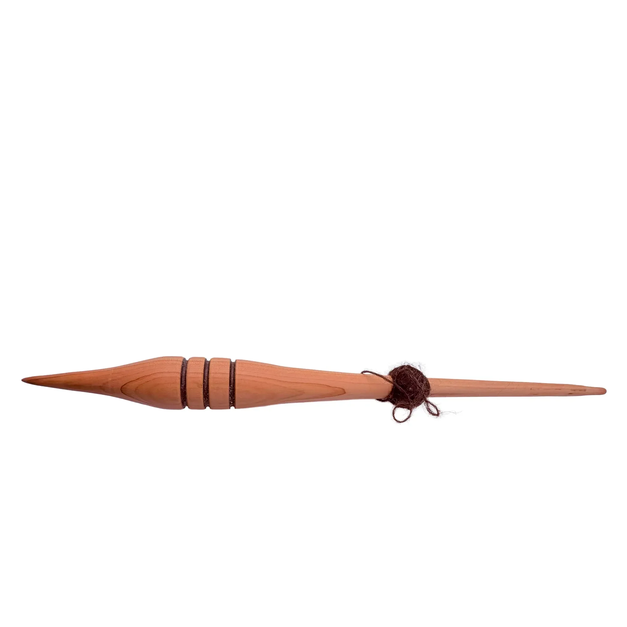 Balanced Austrian juniper support spindle handcrafted for smooth supported spinning.