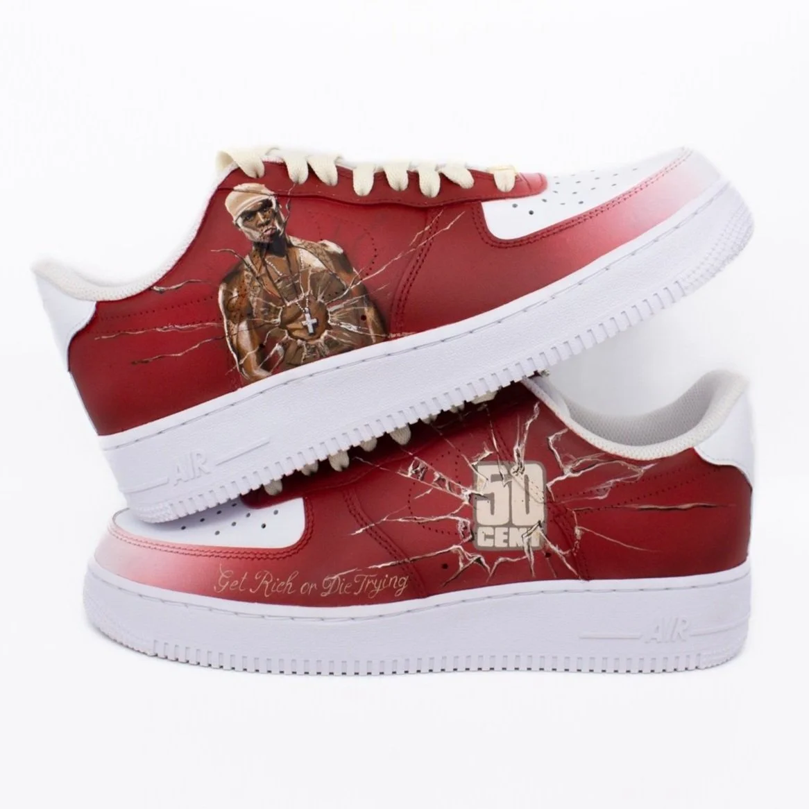 50 Cent themed sneakers.