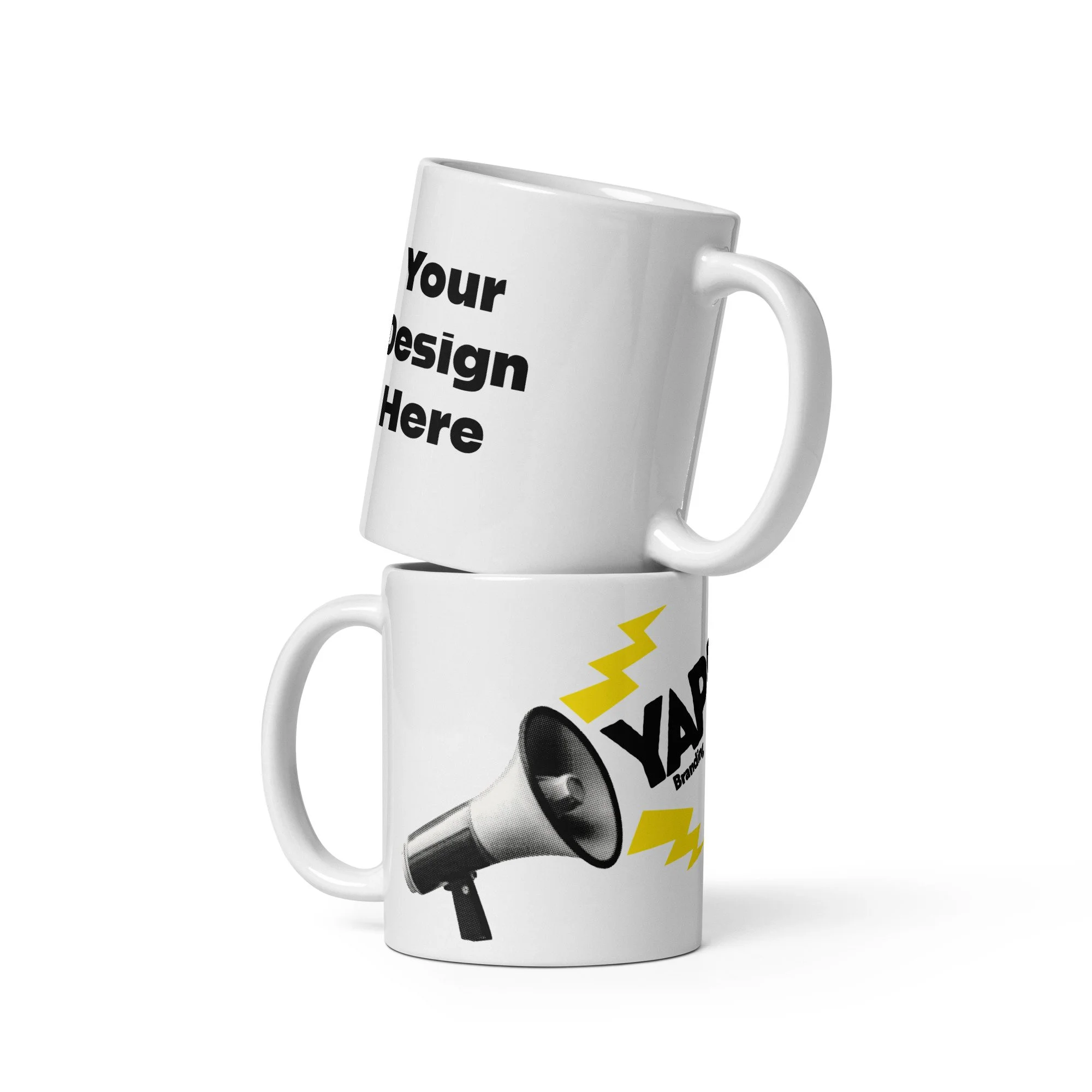 White glossy mug