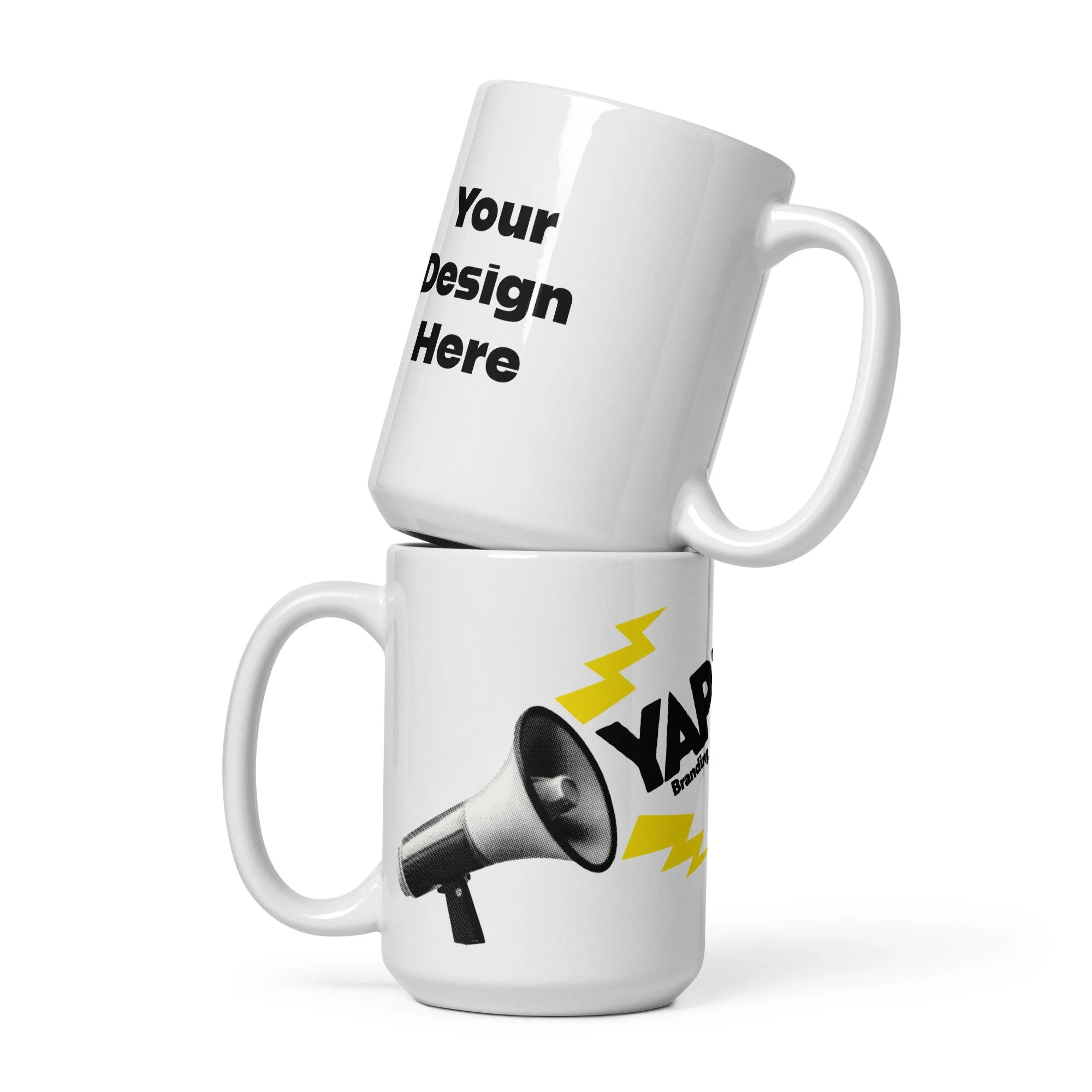 White glossy mug