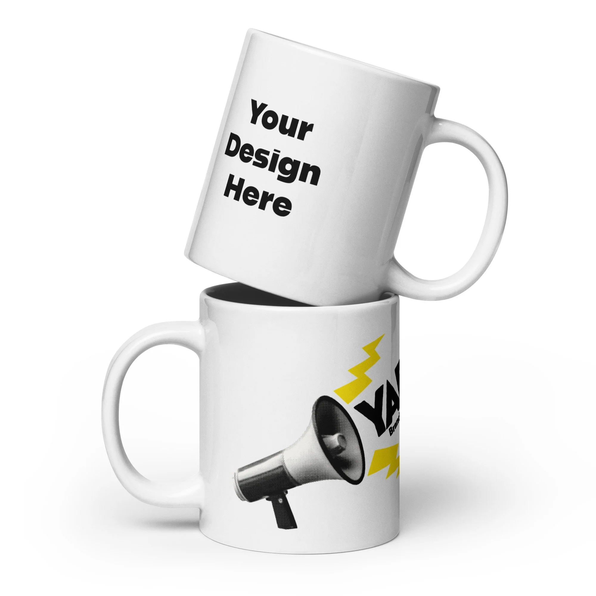 White glossy mug