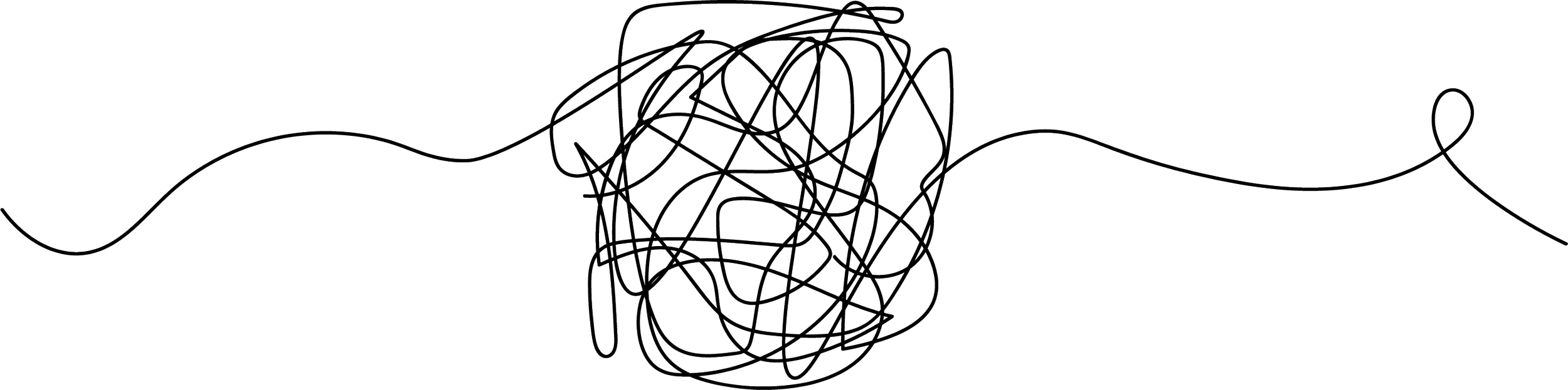 A tangled mess of black lines on a transparent background.