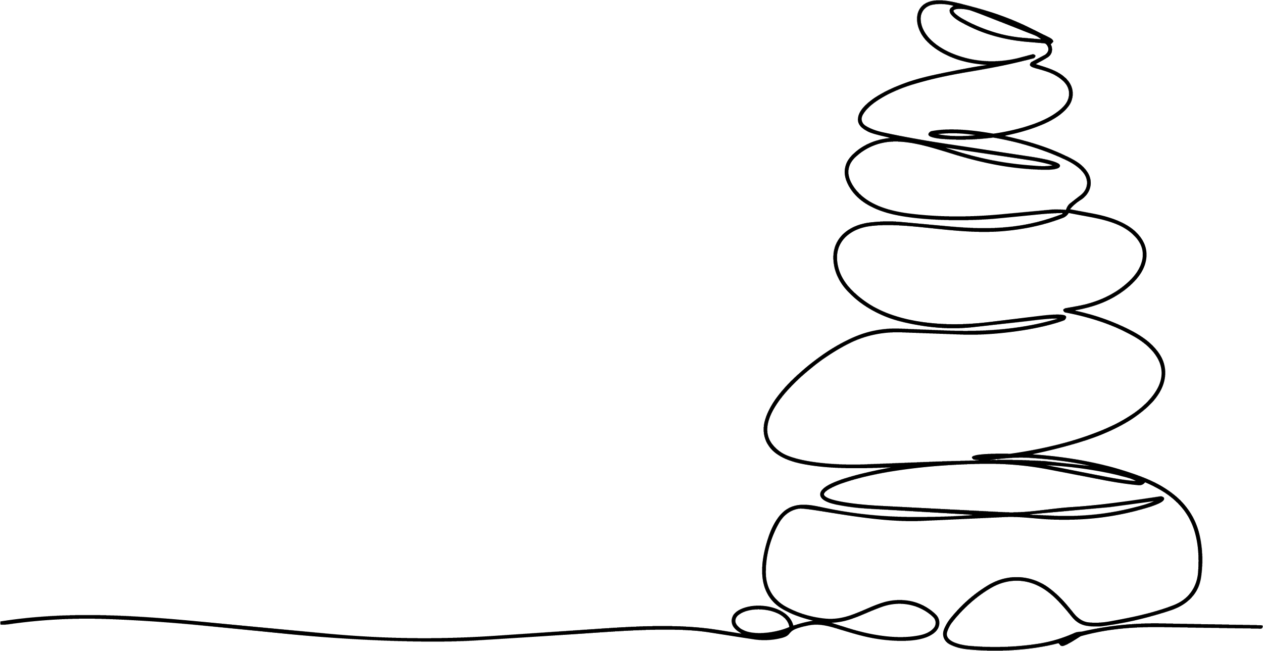 Stacked stones with smooth, rounded shapes arranged vertically on a black background.