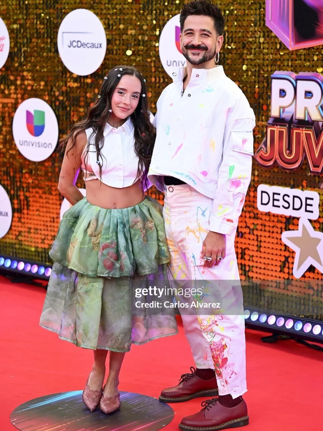 Always radiant @evaluna at @premiosjuventud 
💚
Wearing her custom Nicole Skirt
💚