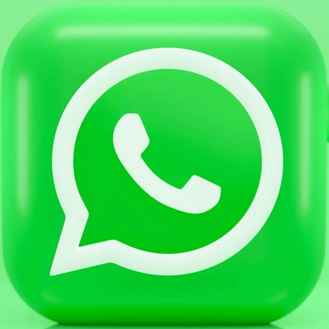 Green app icon with a white speech bubble and a white telephone handset inside, representing WhatsApp.