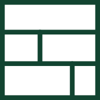 Blank website wireframe with various rectangular sections representing header, navigation, content, and footer areas.