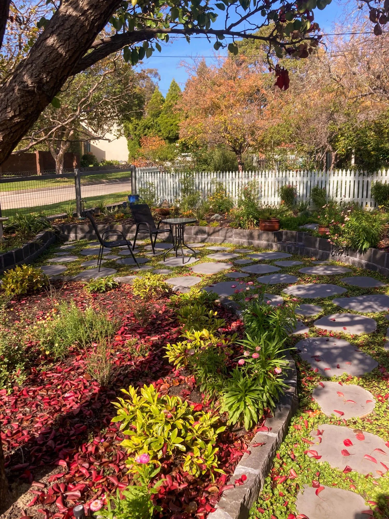 Front garden remodel with bluestone steppers