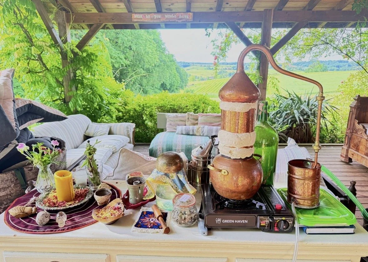 Making Hydrosol ‘water of the sun’ with Copper Alembic still and Melissa Officinalis - Lemon Balm