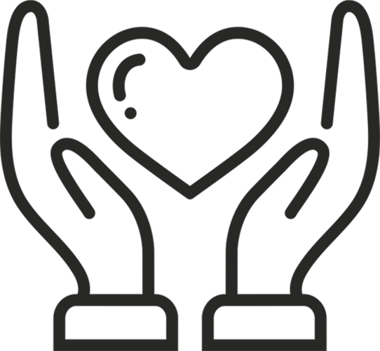 Two hands holding a heart with a question mark inside it.