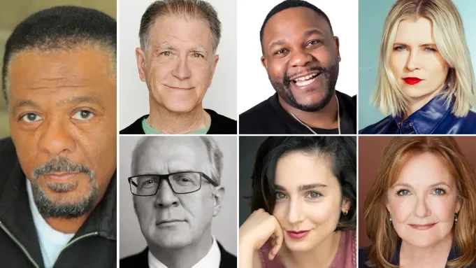 A collage of eight diverse headshots of men and women with different ages, ethnicities, and styles.