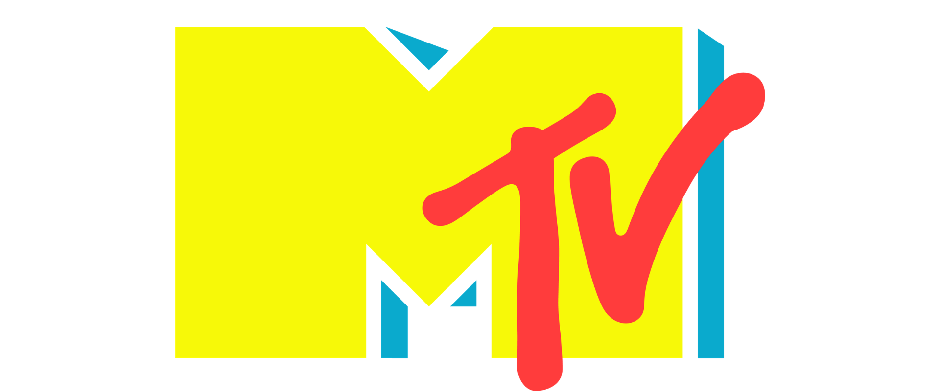 MTV logo with yellow background and red stylized letters