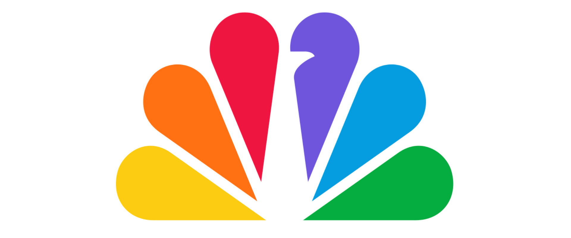 Colorful NBC logo with peacock feathers in red, orange, yellow, green, blue, purple, and black.