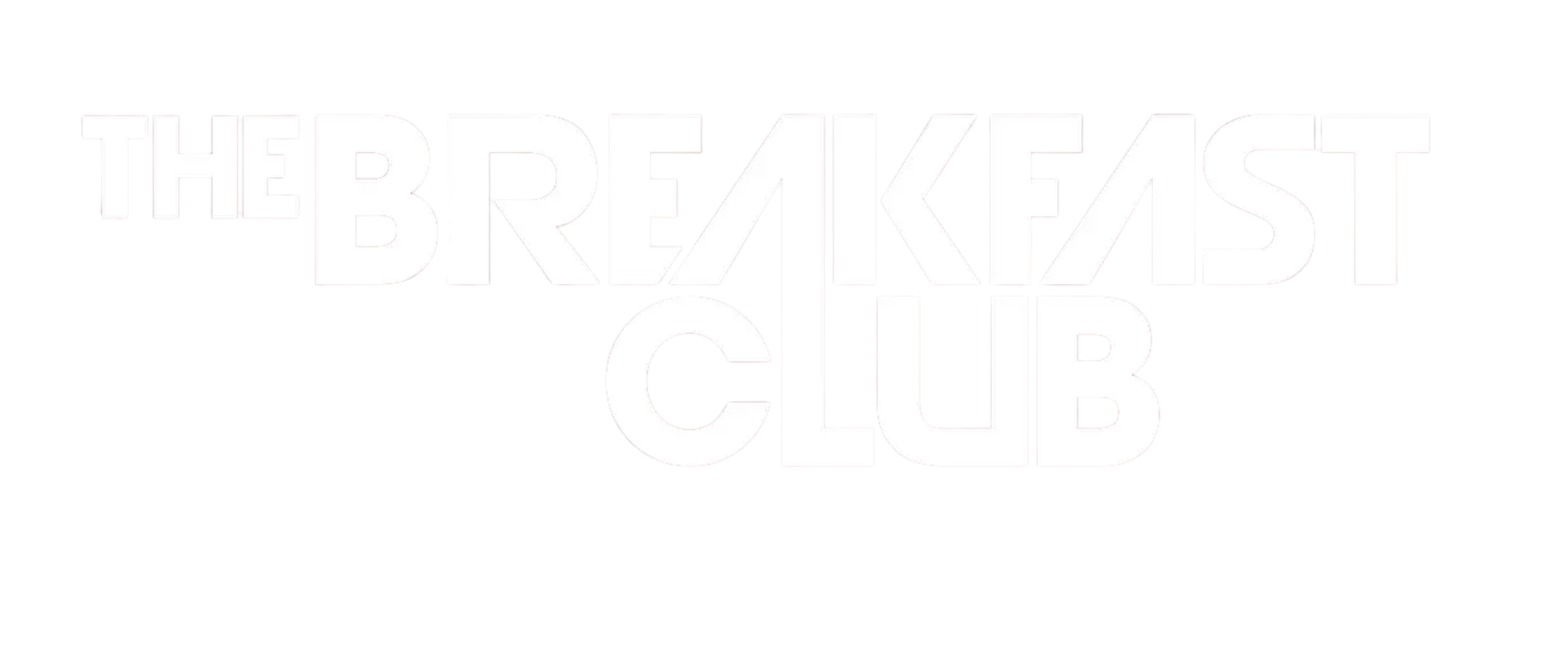 Logo for The Breakfast Club featuring bold white text on a black background.