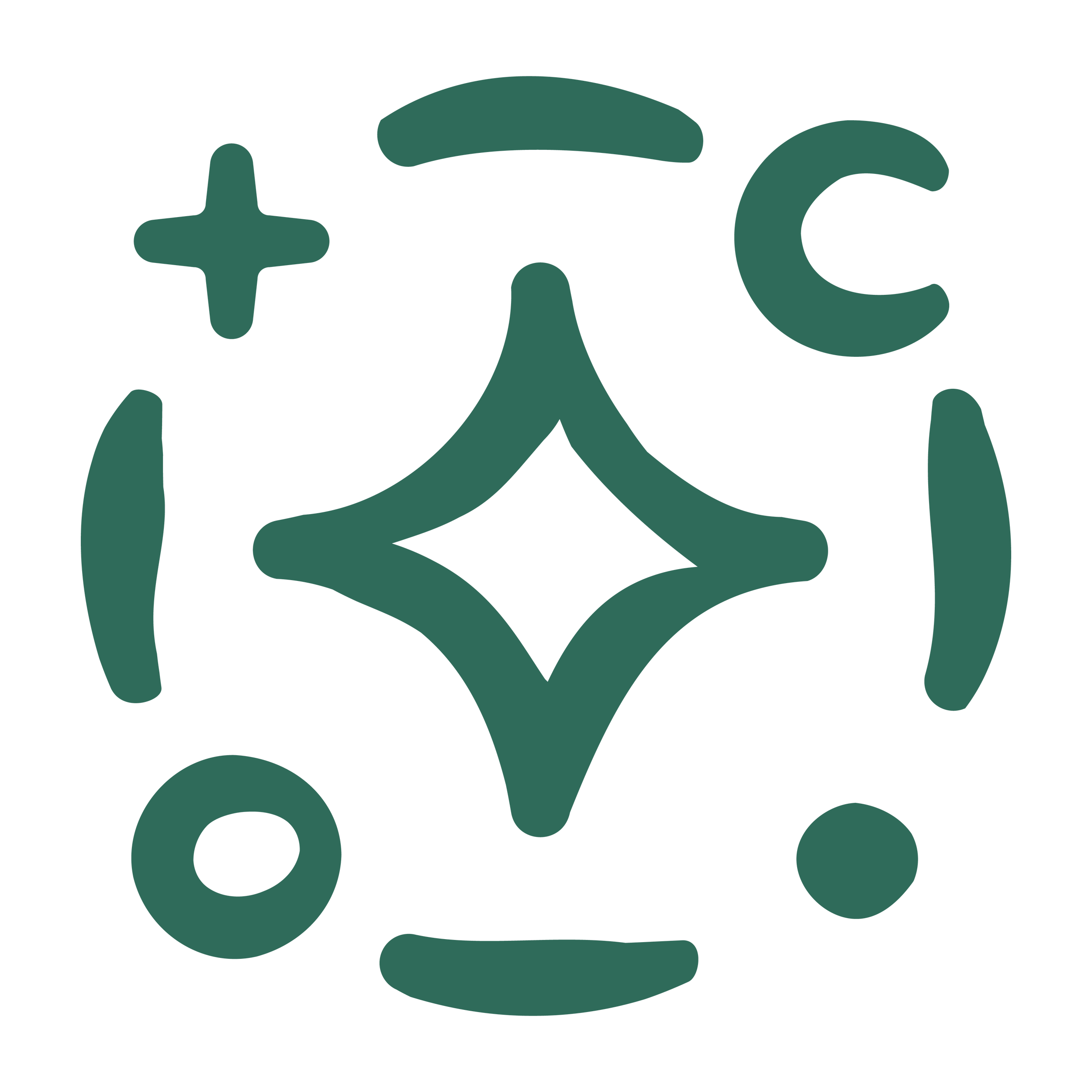 Illustration of several abstract human figures in dark green forming a circle, with some figures having their arms raised, connected to a central circle.