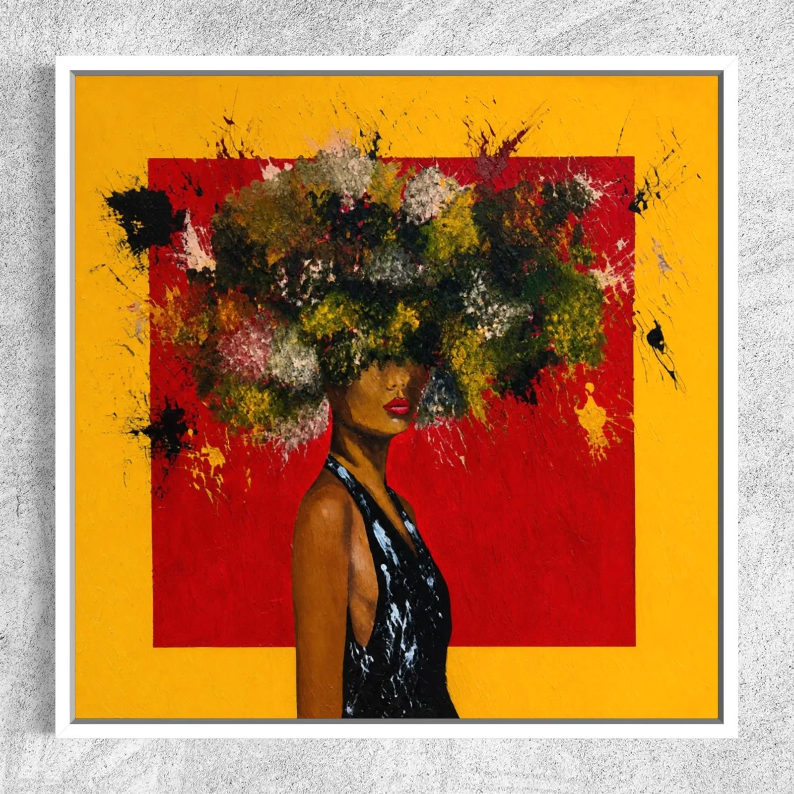 "Indomptée", 2026,
Acrylic and mixed media on canvas, 80 x 80 cm