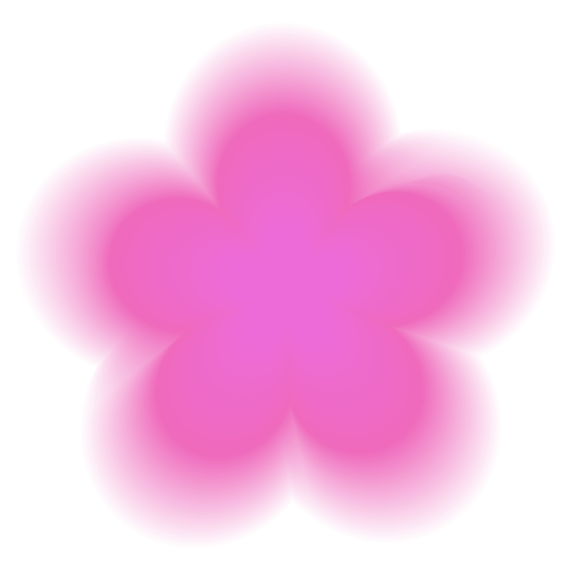 Four overlapping pink circles on a white background.