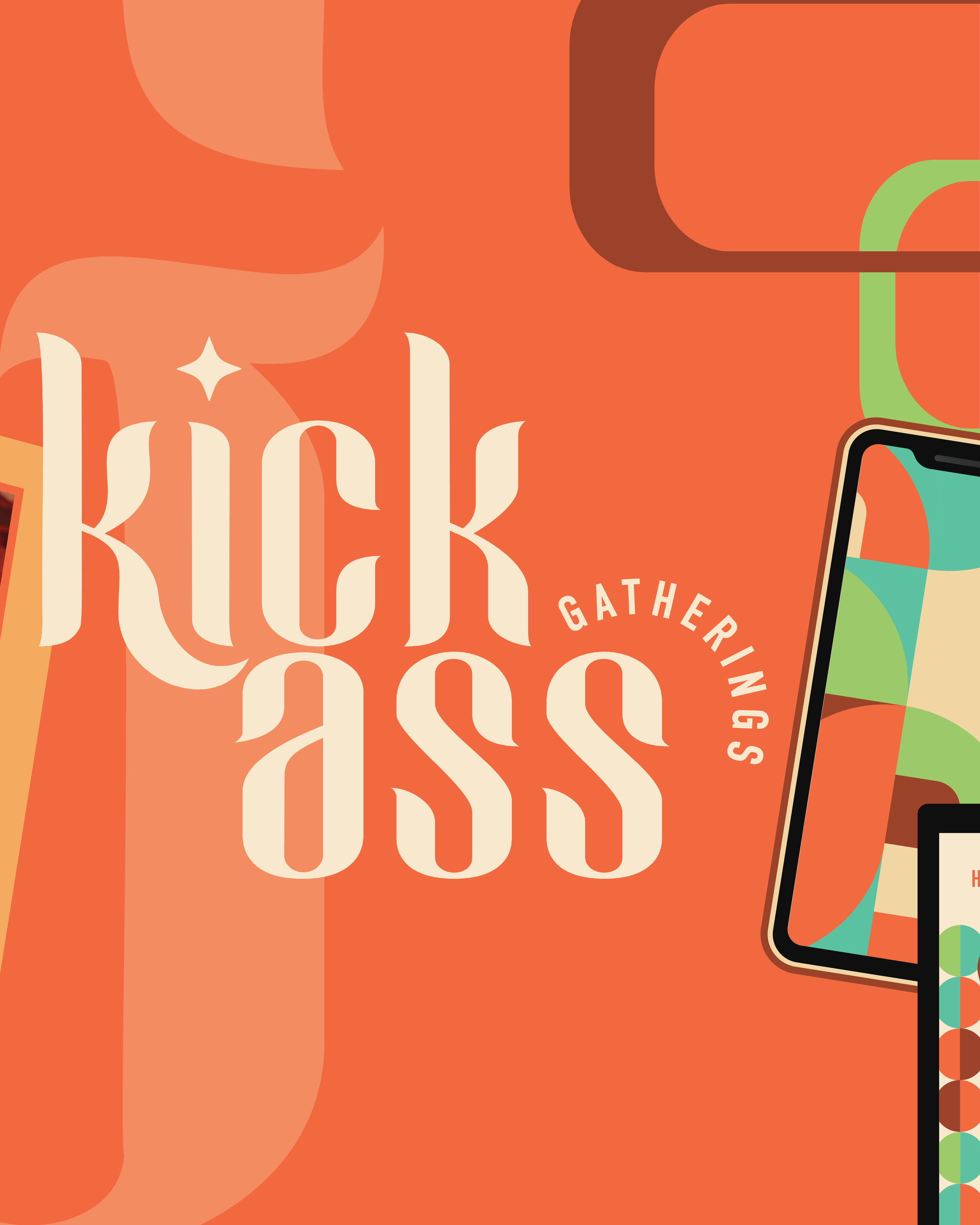 Colourful brand identity and logo design created by HP Creative Studio | Kickass Gatherings