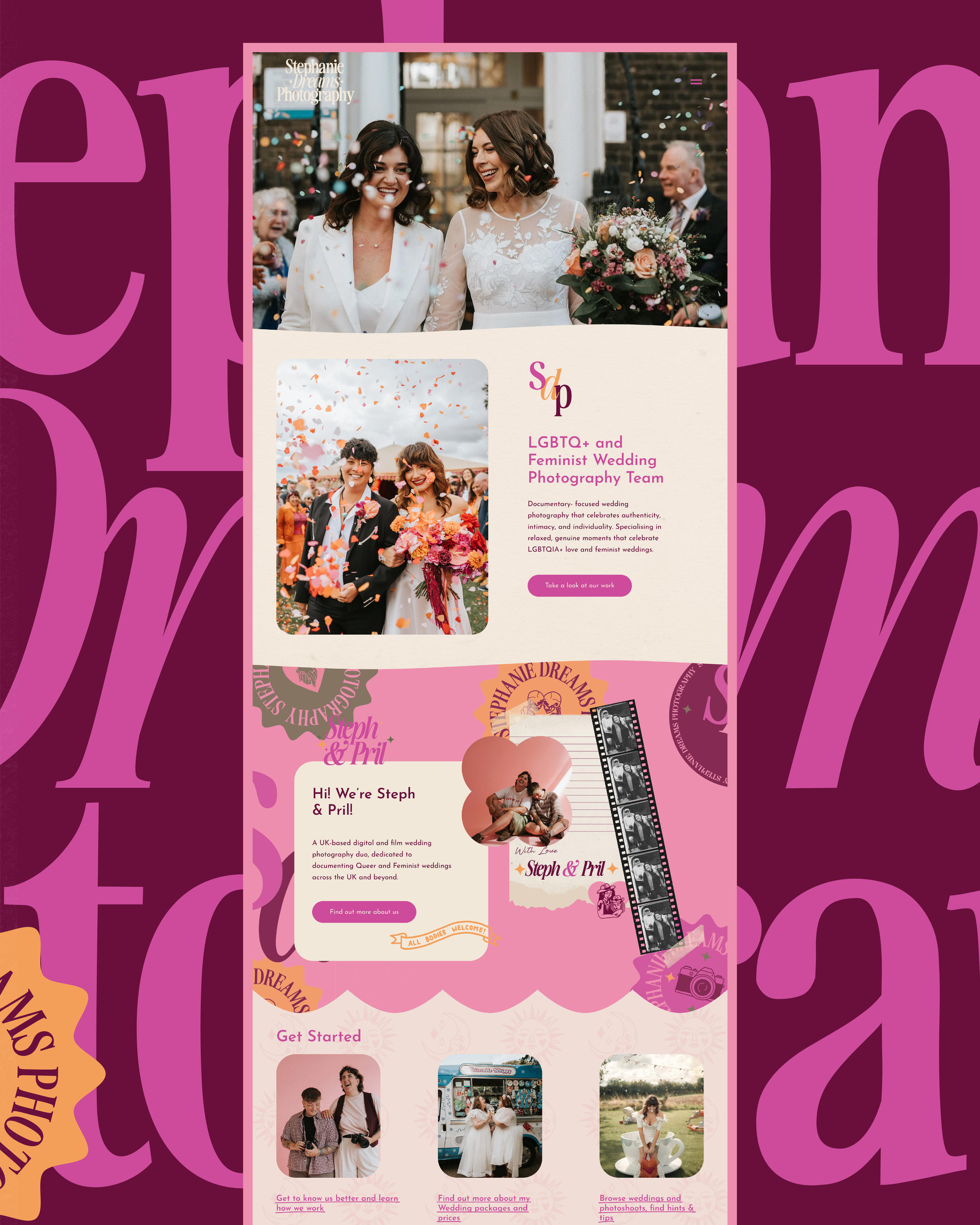 Custom website design for a creative business | Logo and brand identity design | Stephanie Dreams Photography