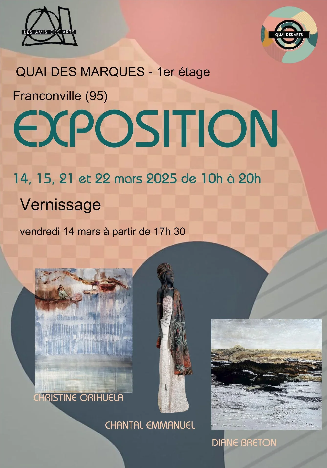 Exposition au Quai des Arts à Franconville, 14-15 et 21-22 mars 2025
