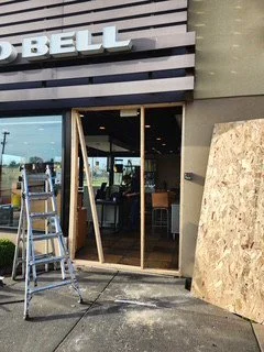 Restaurant after damage to windows and doors with boarding up services by The Board Up Company in St. Louis MO