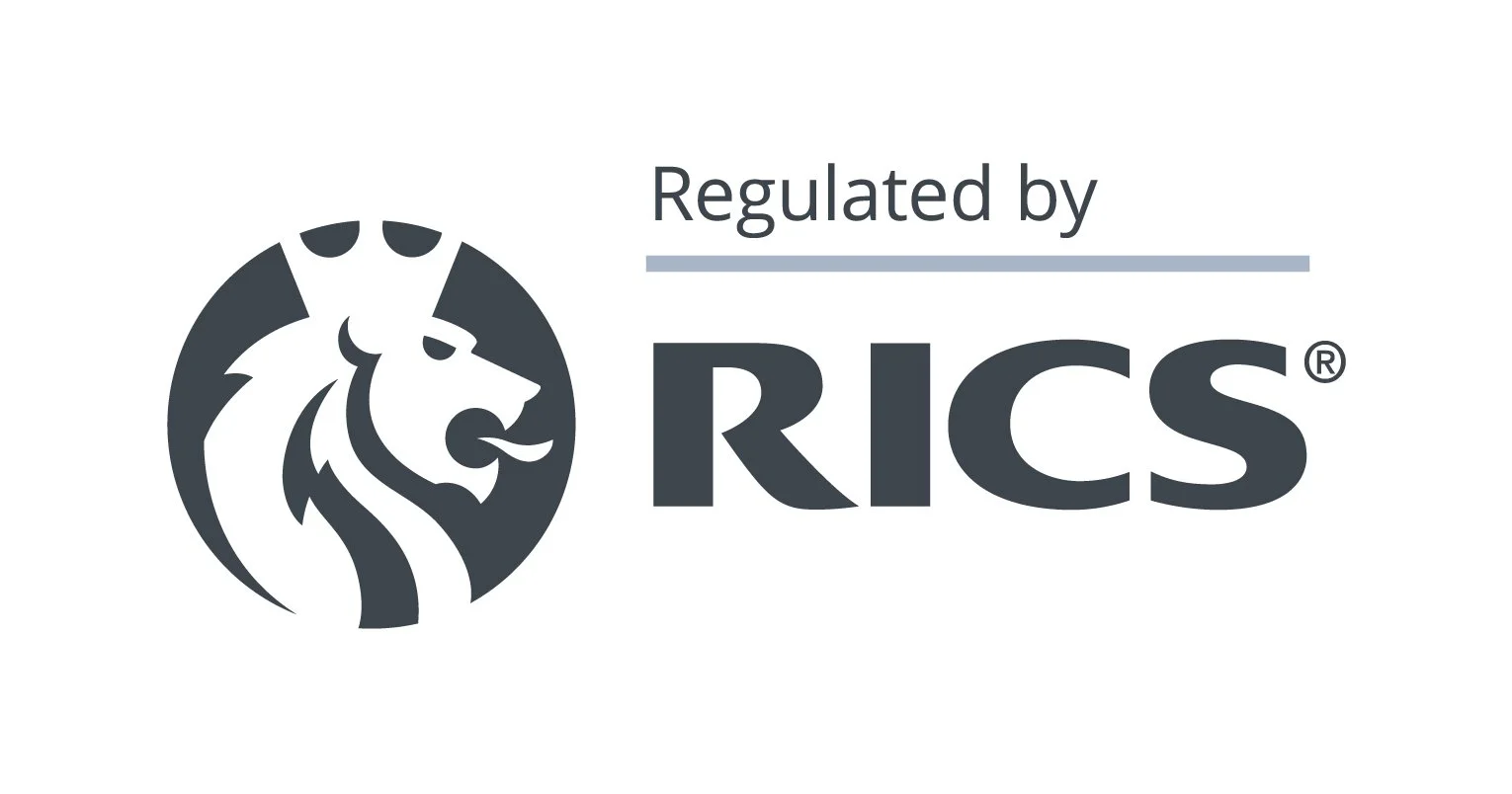 RICS logo with a lion's head in a circular emblem and the text 'Regulated by RICS'.