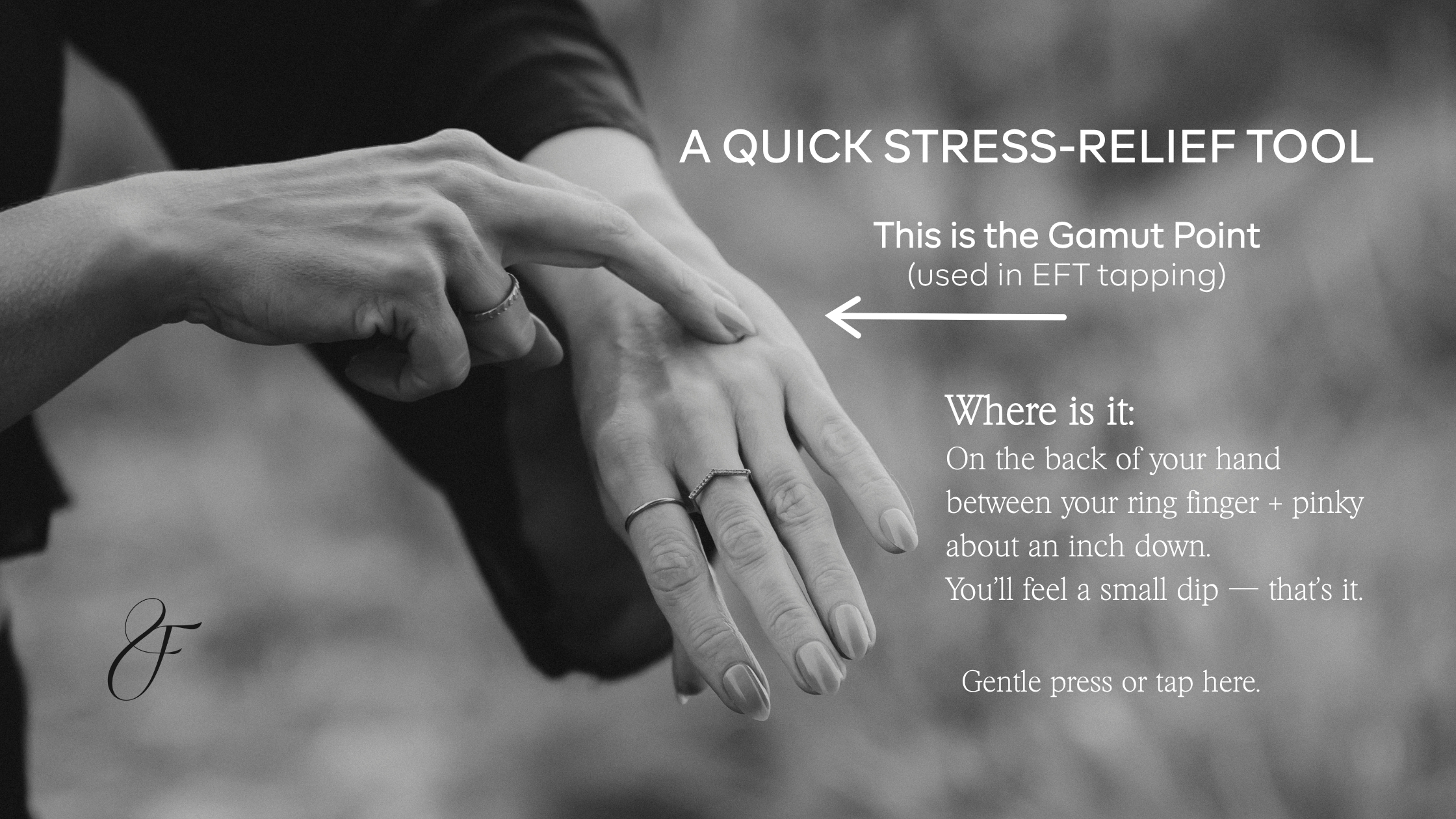 This is a somatic/ body-based tool for stress relief