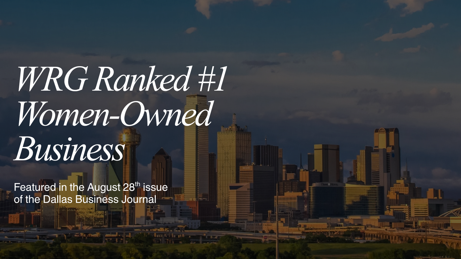 WRG Ranked #1 Women-Owned Business for the Second Consecutive Year