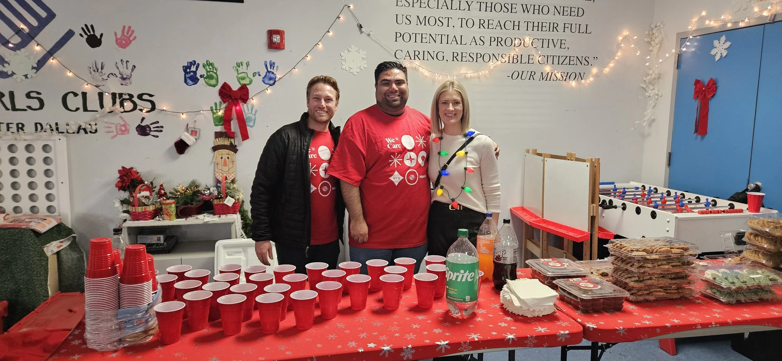 WRG Texas We Care holiday celebration with Boys and Girls Club — annual community giving initiative serving families across Dallas Fort Worth and Houston