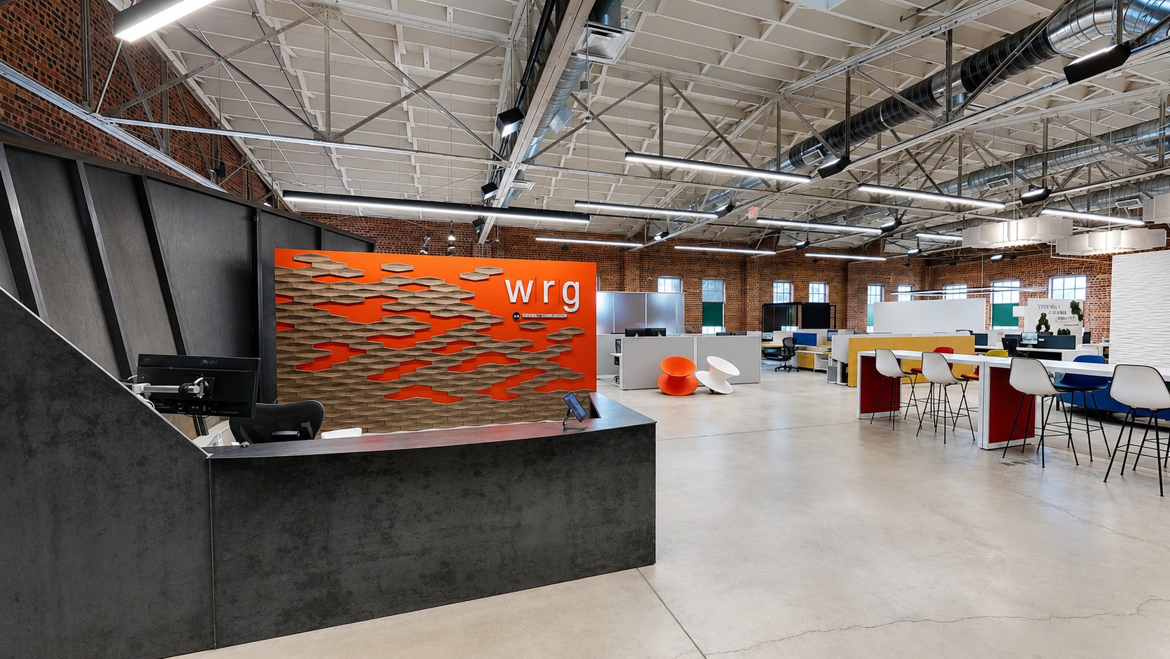 WRG Texas Fort Worth showroom interior — adaptive reuse office design in historic Near Southside neighborhood