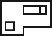 Office floorplan icon representing WRG Build's largest architectural wall territory reach in Texas