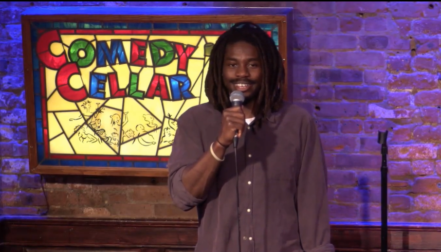 Ethan Simmons-Patterson performing at the Comedy Cellar