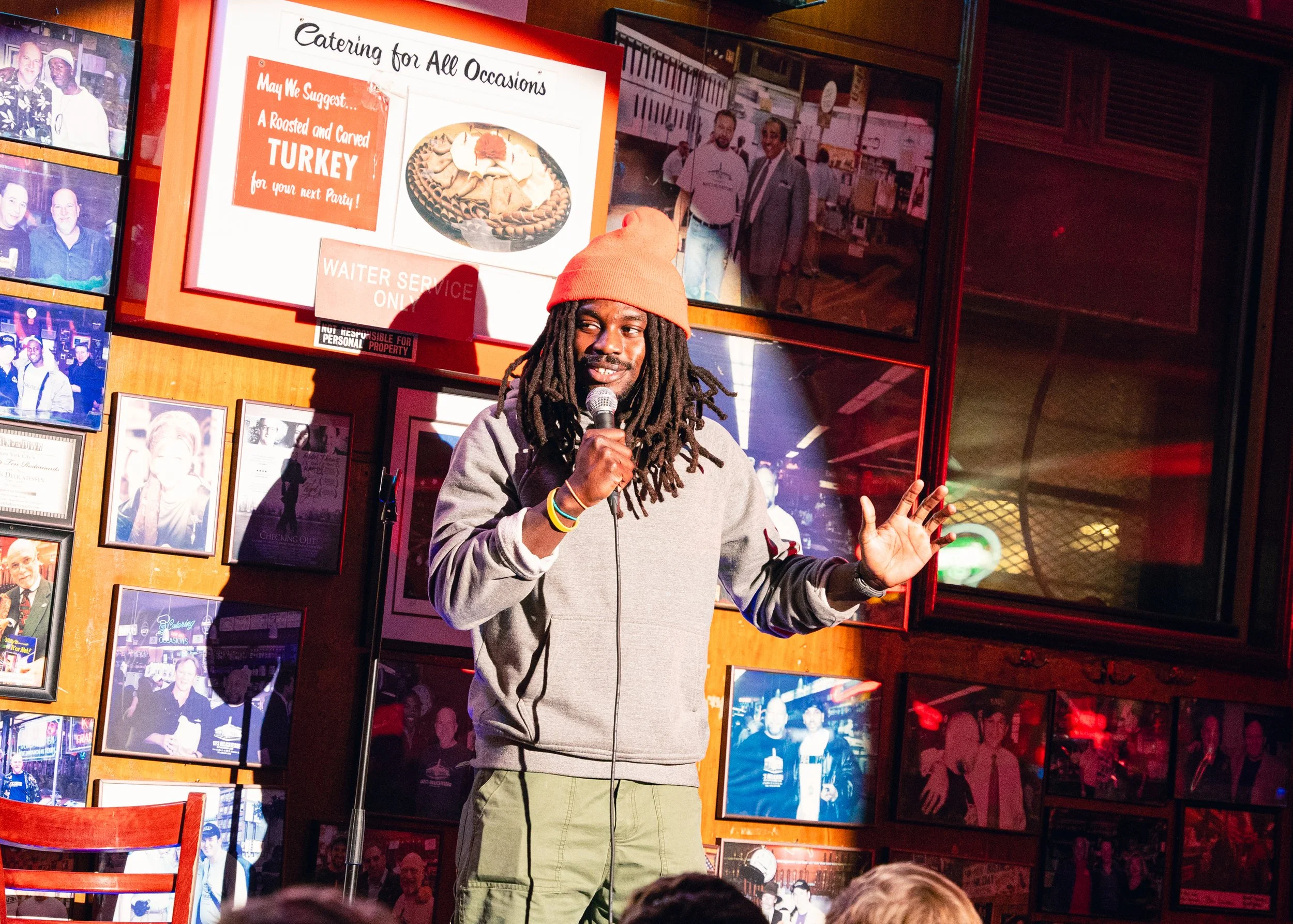 Ethan Simmons-Patterson performing stand-up