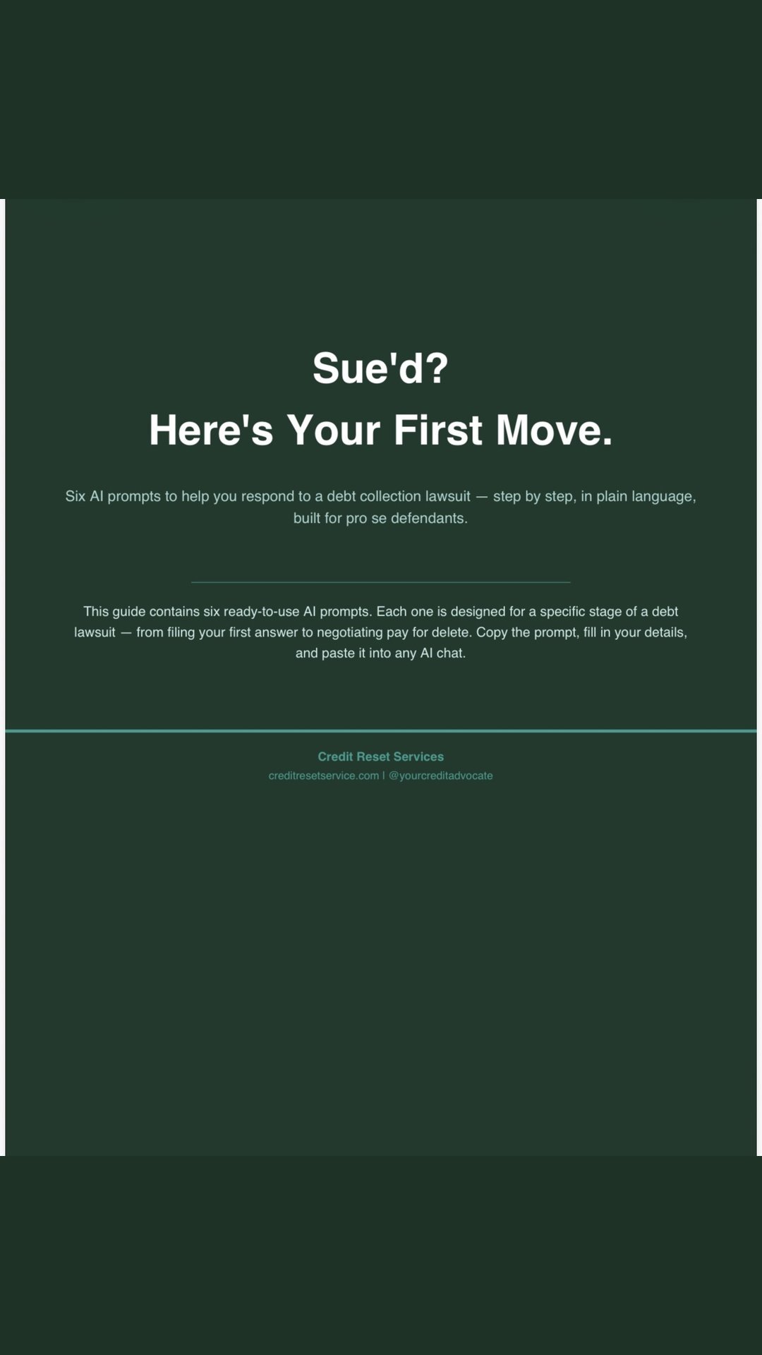 Sue'd? Here's Your First Move