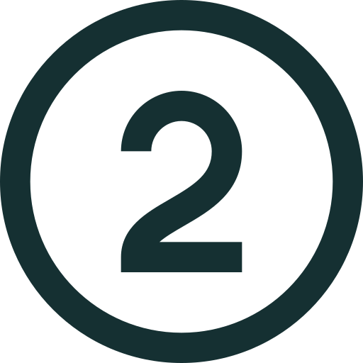 Number 2 inside a circle on a black background.