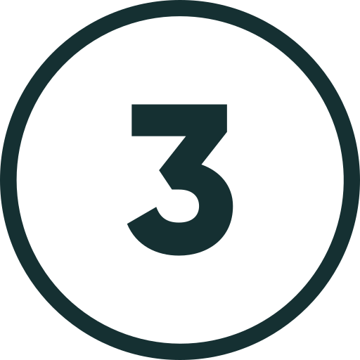A black circle with the number 3 in the center.