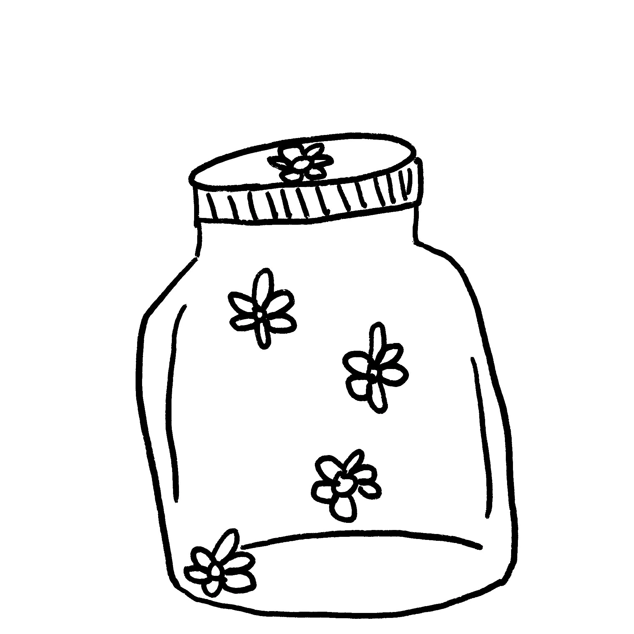 Geometric drawing of an outline square with sections divided by vertical, horizontal, and diagonal lines.