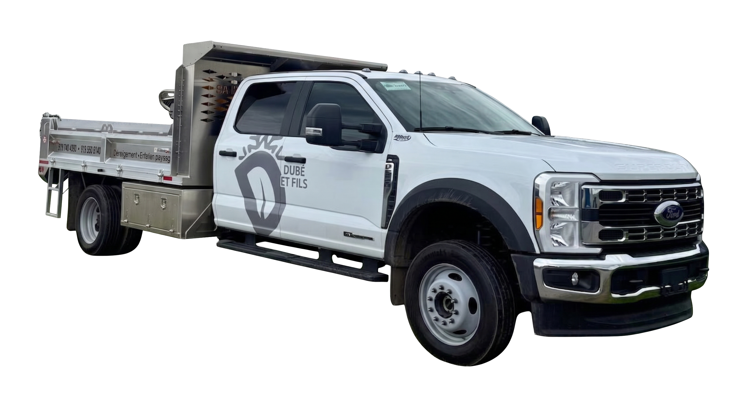 Camion pick-up de l'entreprise Dubé et Fils.
