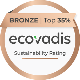 EcoVadis sustainability rating badge showing Bronze top 35% rating.